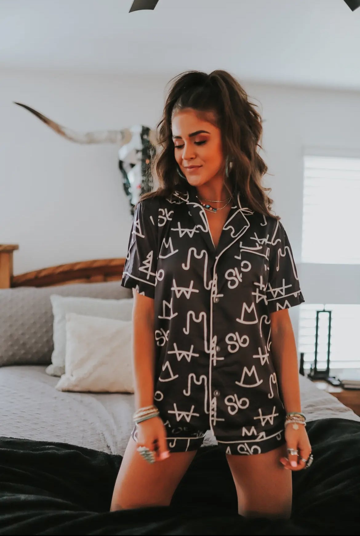 Black Brand Pajama Set