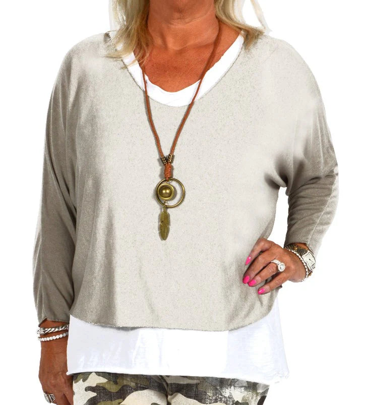 2PC TUNIC W/NECKLACE Italy Collection O/S