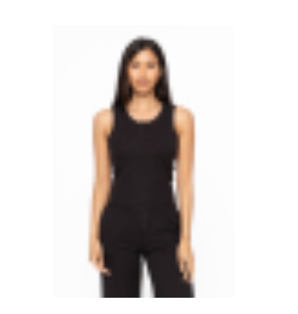 Mono b Bamboo Blend Henley Ribbed Tank Top