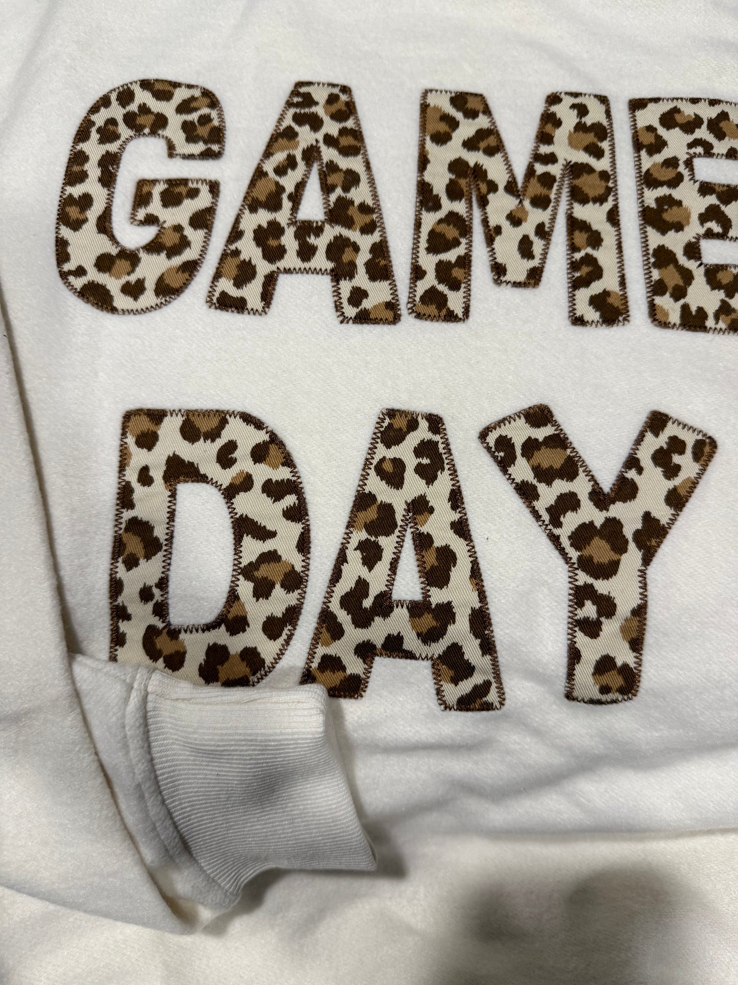 Game Day Animal Print Appliqued Poncho Sweatshirt