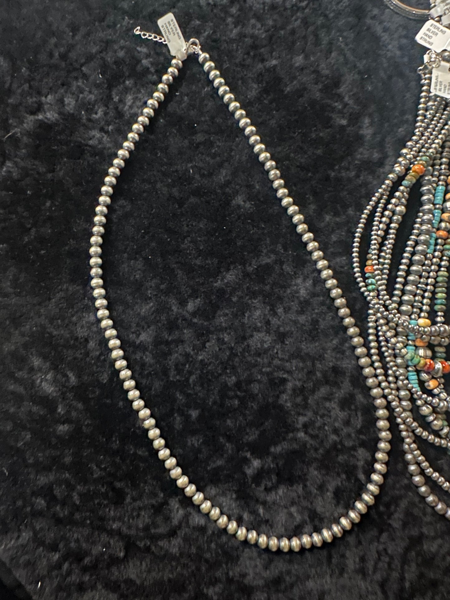 Sterling Silver Navajo Pearl Necklace 6mm 24”