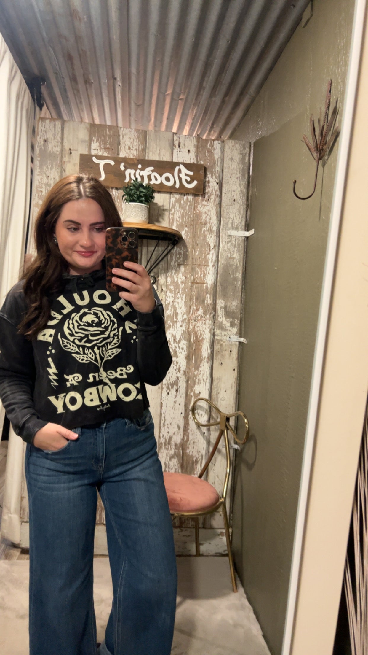 Shoulda Been A Cowboy Cropped Hoodie