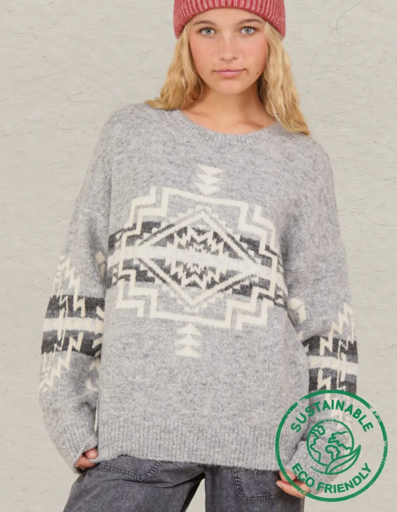 Aztec Graphic Printed
Cozy Knit Sweater Top