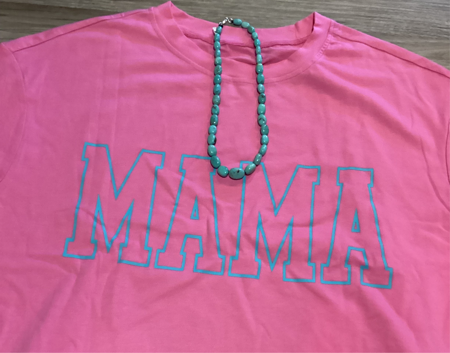 MAMA Letter Graphic Neon T Shirt
