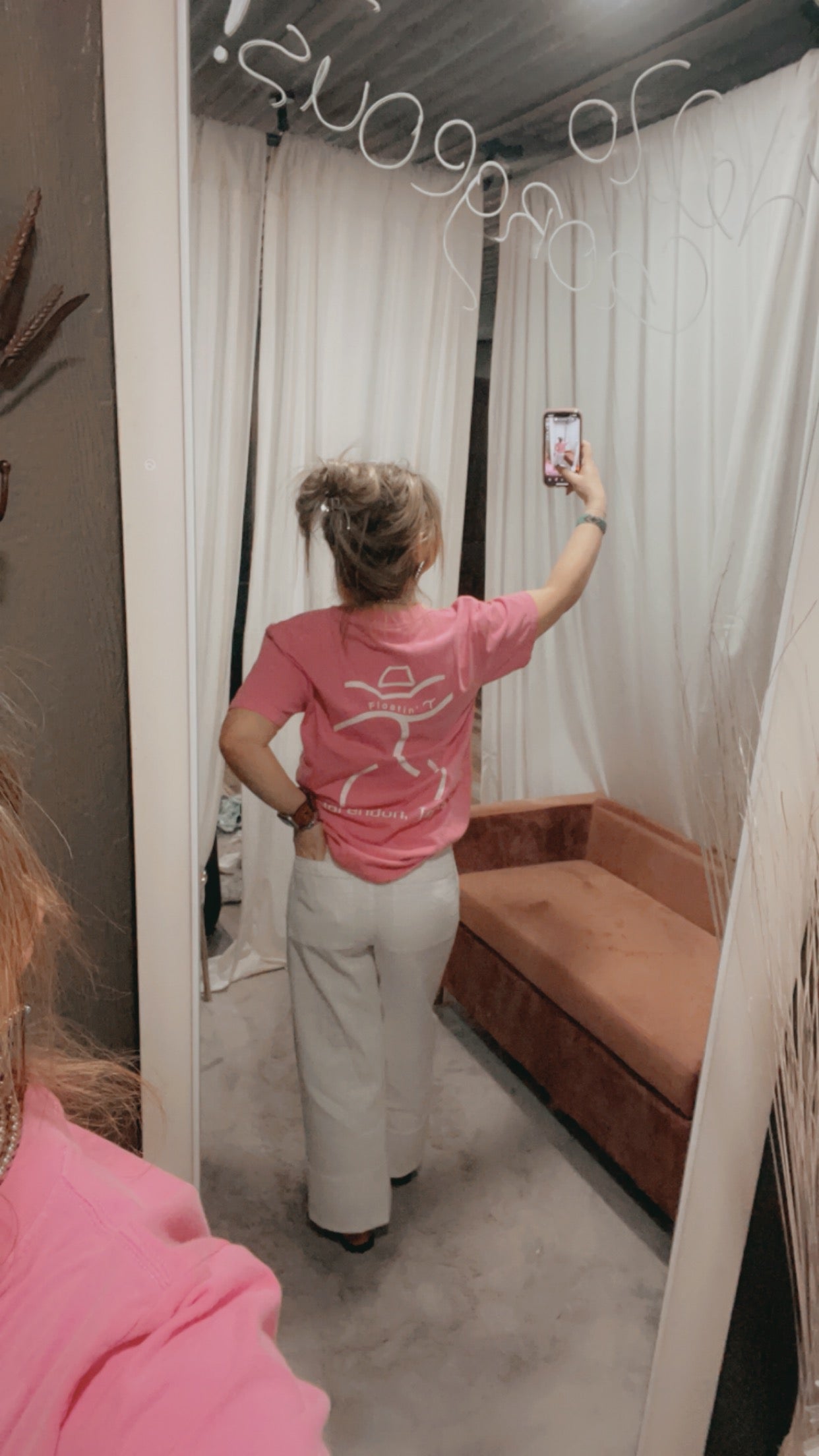 Dye Wash Cotton Stretch Wide Leg Pants