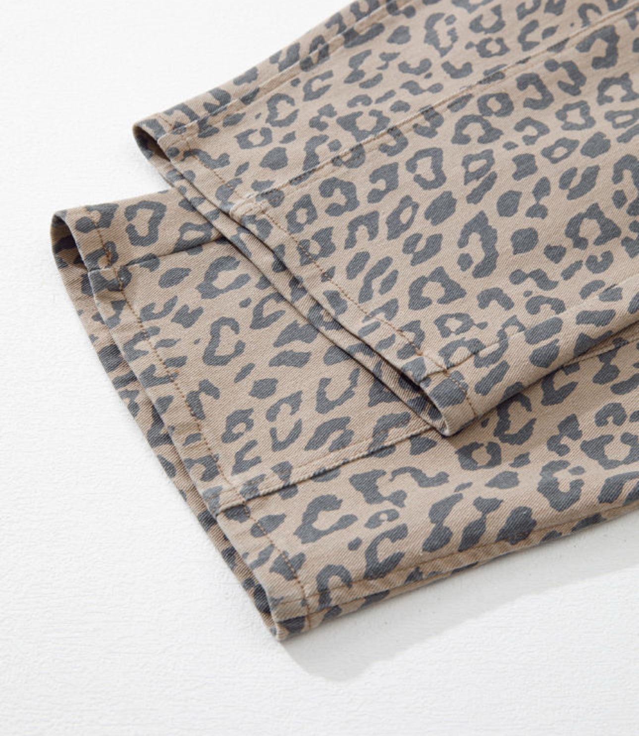 Leopard Print Barrel Jeans