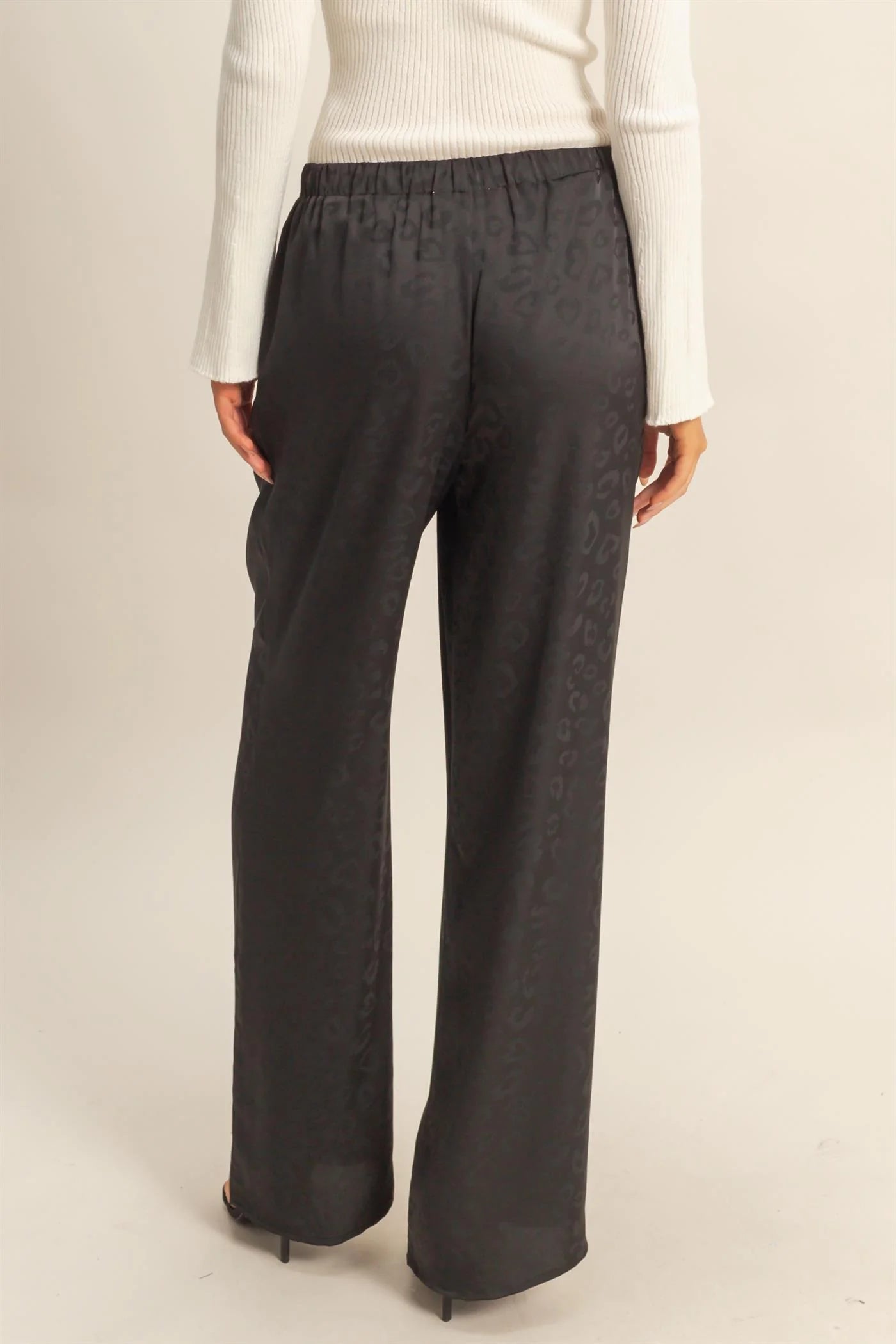 Leopard Print Wide-Leg Drawstring Pants