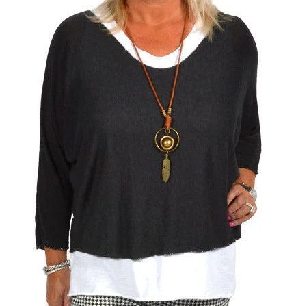 2PC TUNIC W/NECKLACE Italy Collection O/S