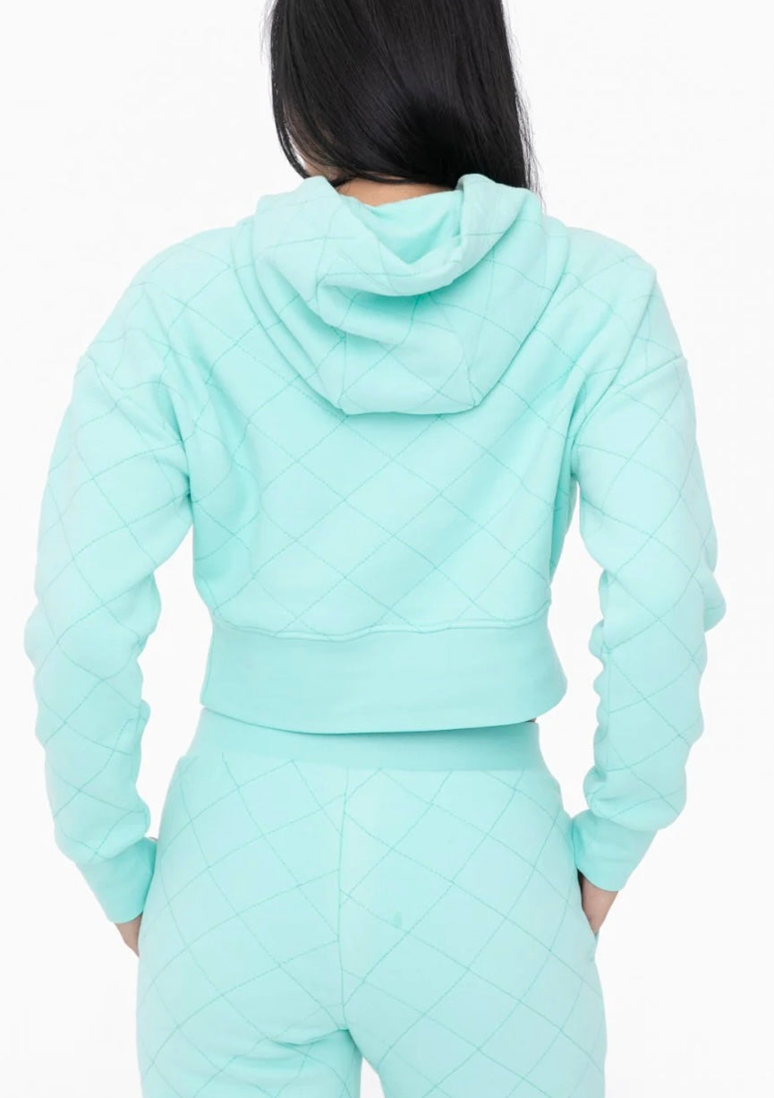 Mono B Quilted Drawstring Hoodie