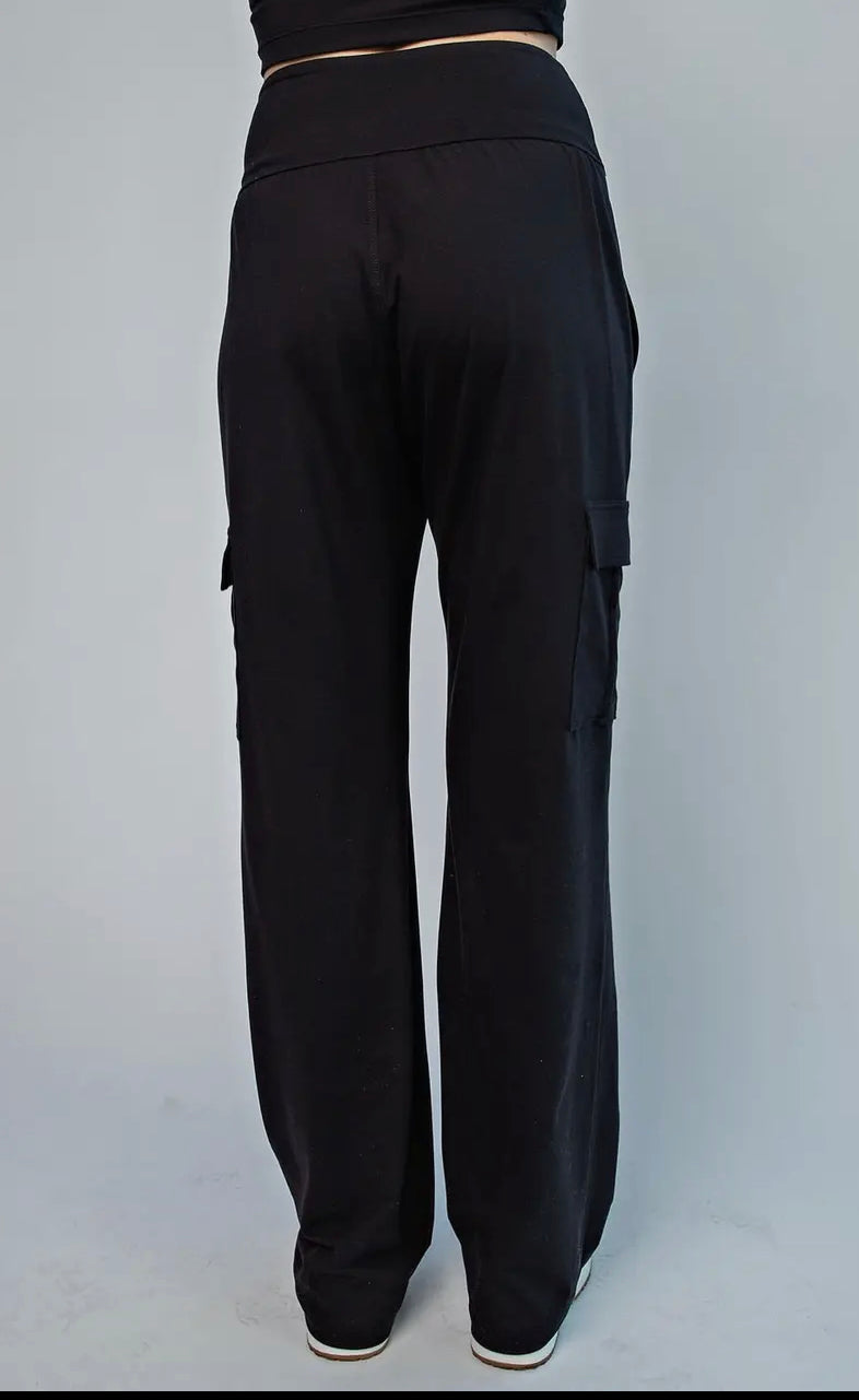 Rae Mode Butter Straight Leg Cargo Pants Black