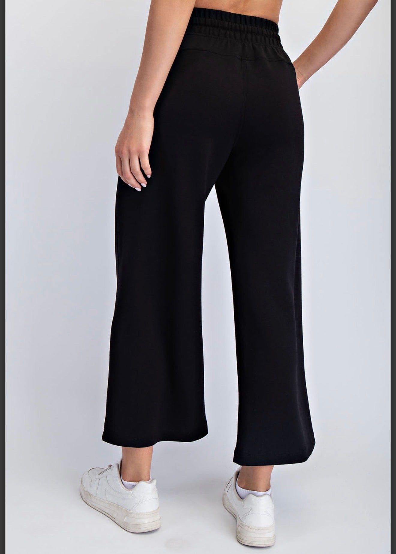 MODAL SCUBA CROPPED WIDE PANT