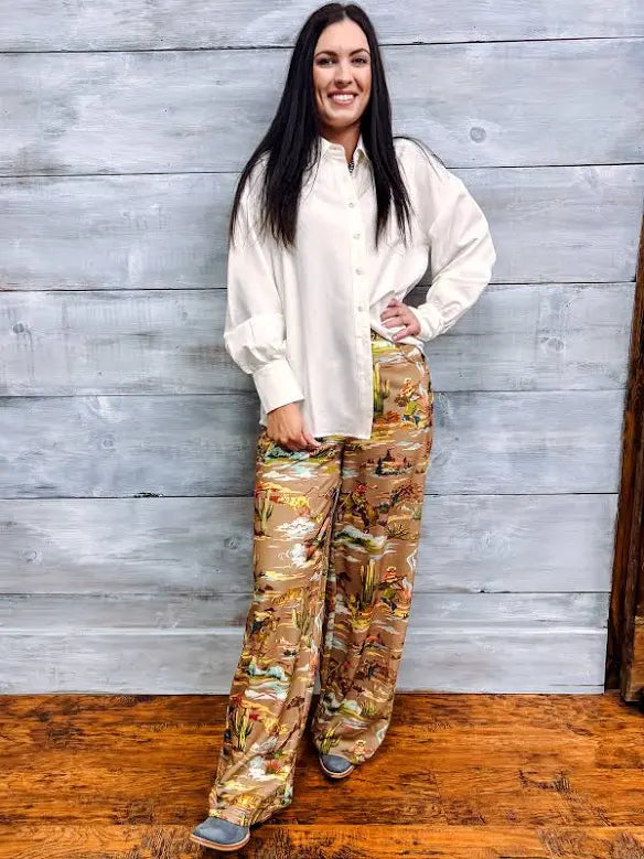 TURQUOISE HAVEN VINTAGE WESTERN TROUSER PANT