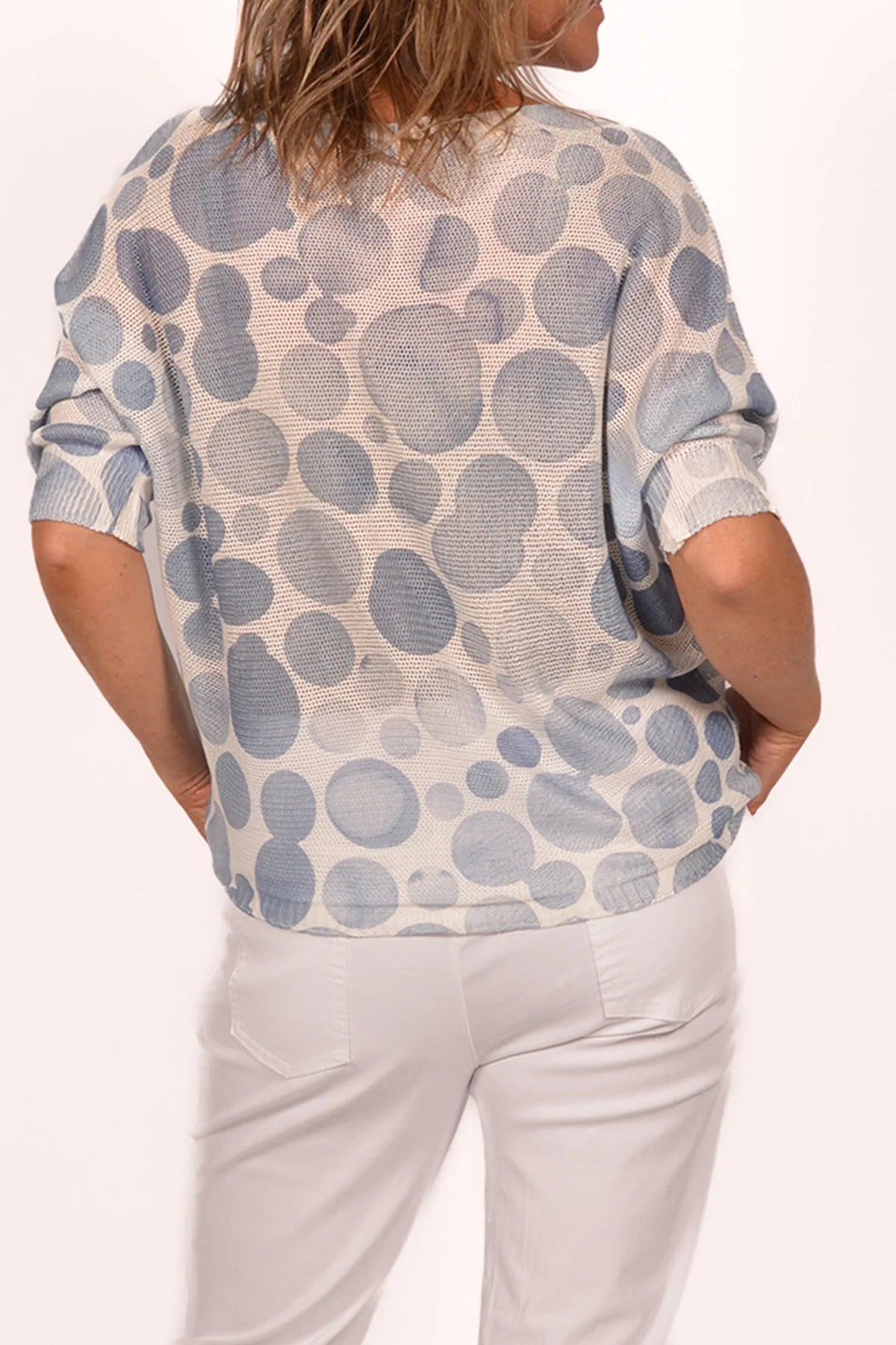 POLKA DOT KNIT TOP Italy Collection O/S