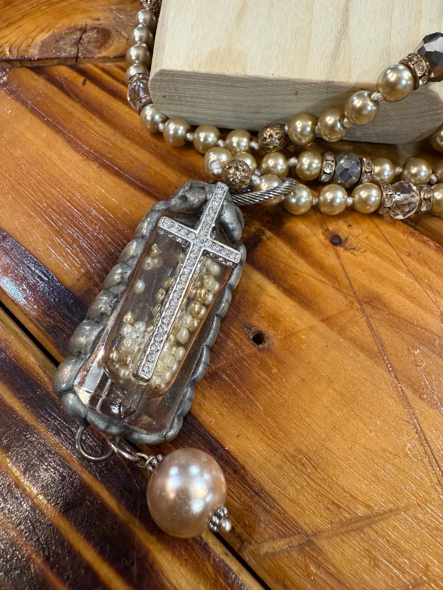 REMARKABLE Bead Crystal High End Drop Necklace Art by Amy
