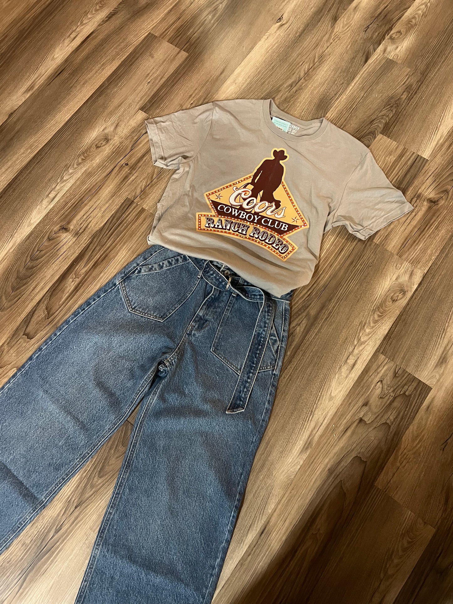 Coors Ranch Rodeo Cowboy Club Tee with Crystals