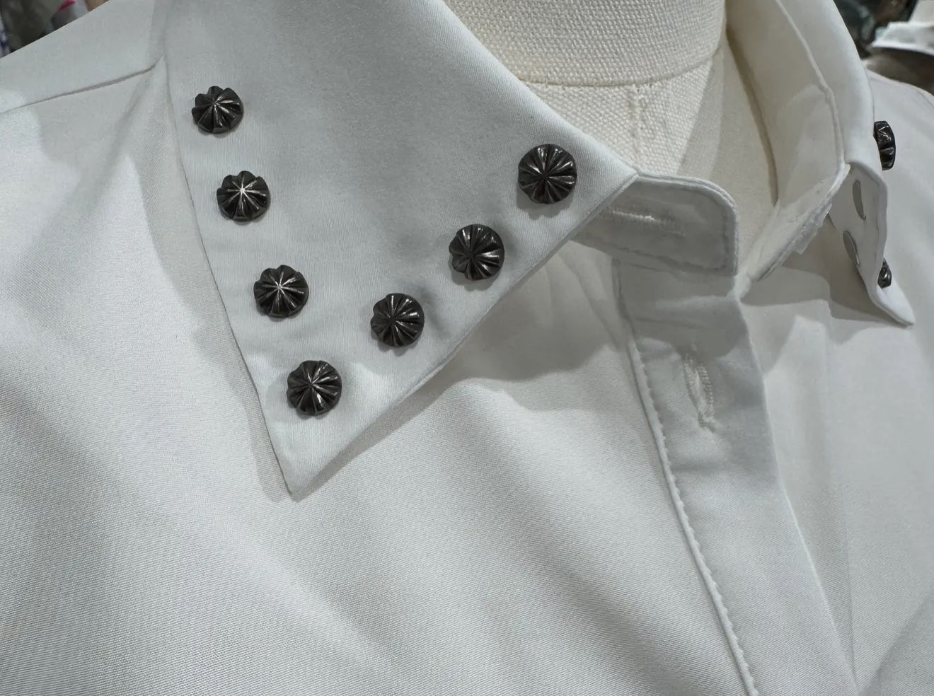 Western White Studded Faux Collar For Layering