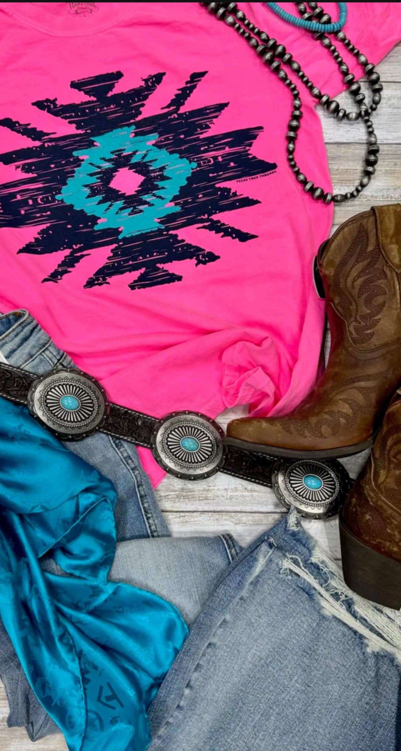 Texas True Ashley Aztec Tee