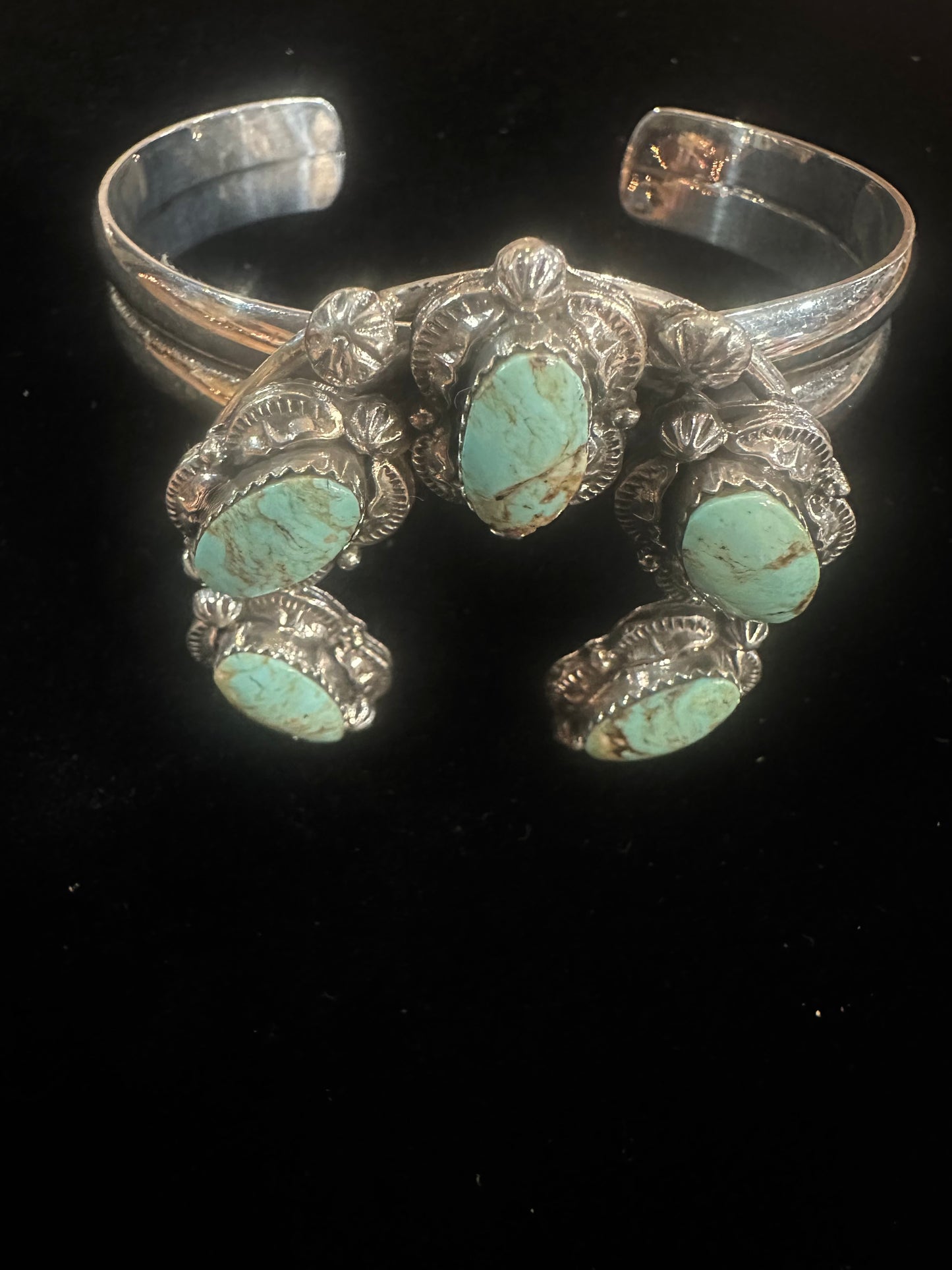Raymond Yazzie Navajo Handmade SS Nevada Turq Bracelet