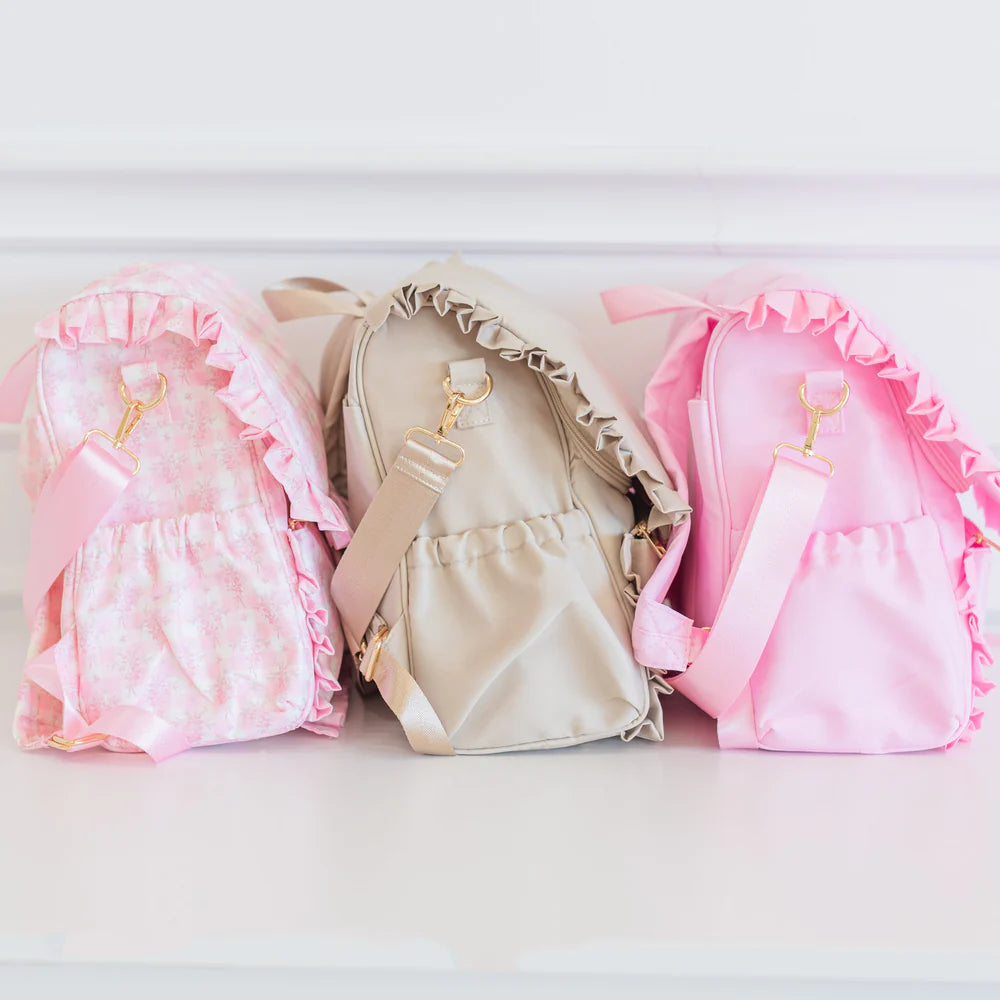 HOLLIS RUFFLED NYLON DIAPERBAG BACKPACK (monogram available)