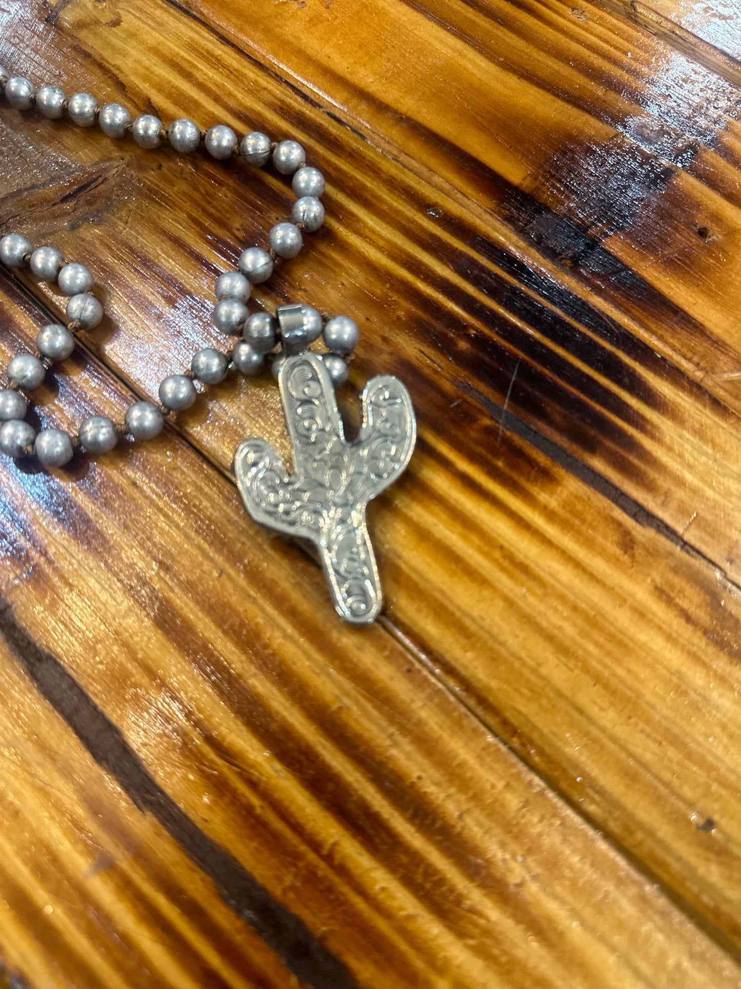 Tibetan Silver Natural Turquoise Cactus Pendant
Handmade Pendant