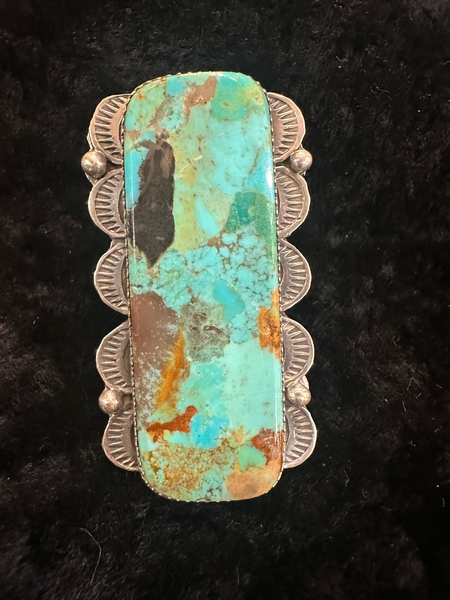 Sterling Silver Navajo Marked Handmade Kingman Adjustable Ring