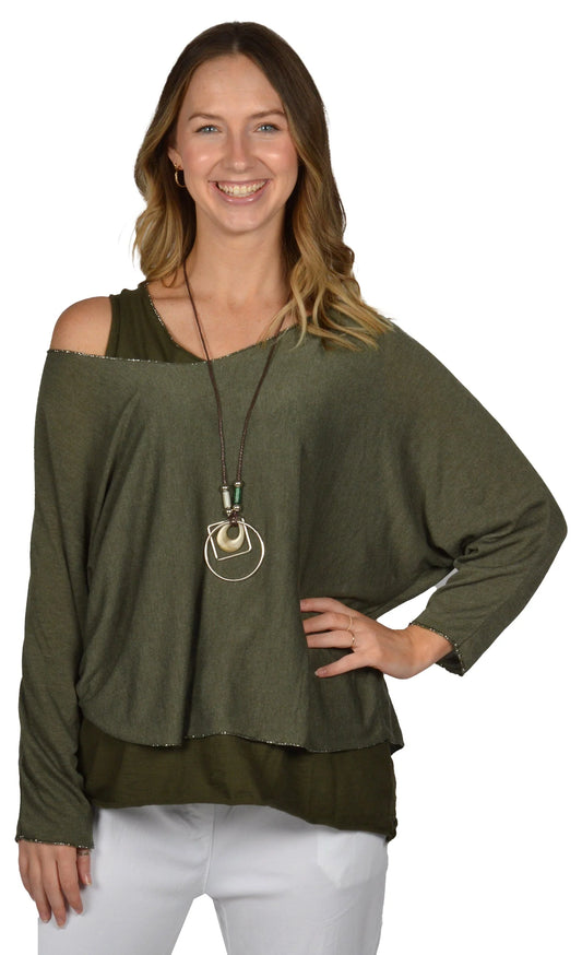 Made in Italy Catherine Lillywhite DGY MATCHING 2PC TUNIC one size fits most