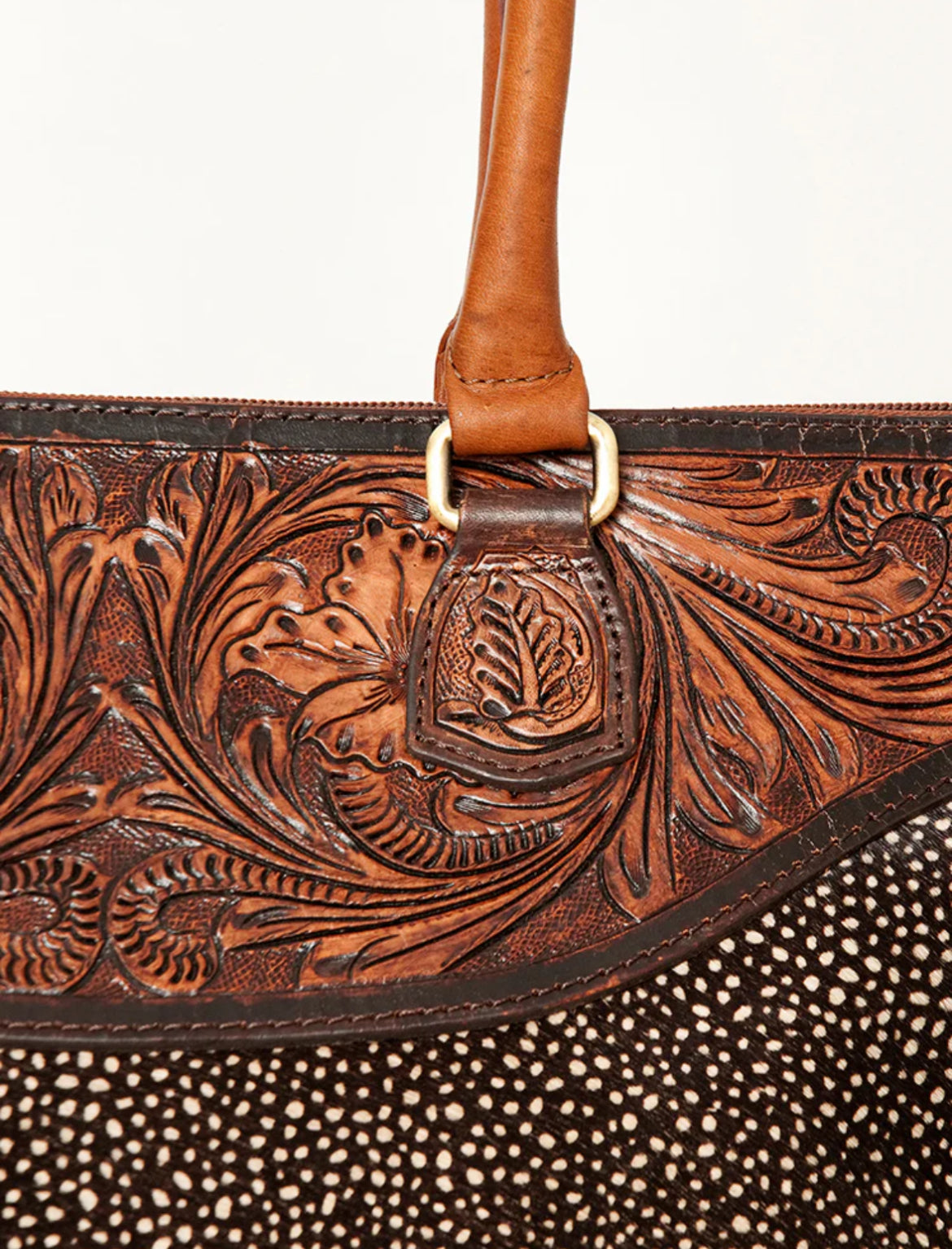 American Darling Tote Genuine Western Leather Women Bag Printed Hair-on Purse