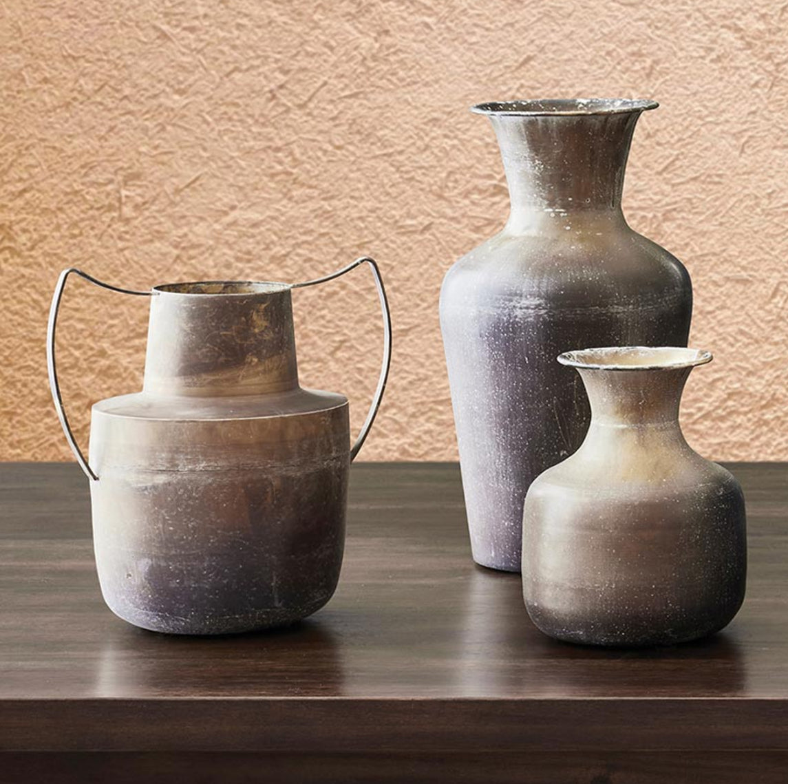 Brown Metal Hydria Vase