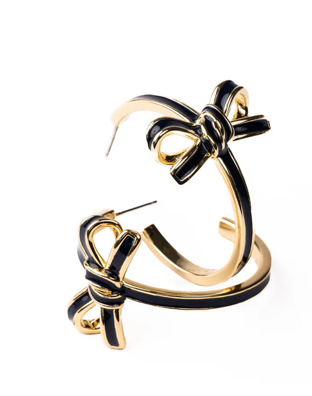 MICHELLE MCDOWELL Luxe Bow Hoop Earrings