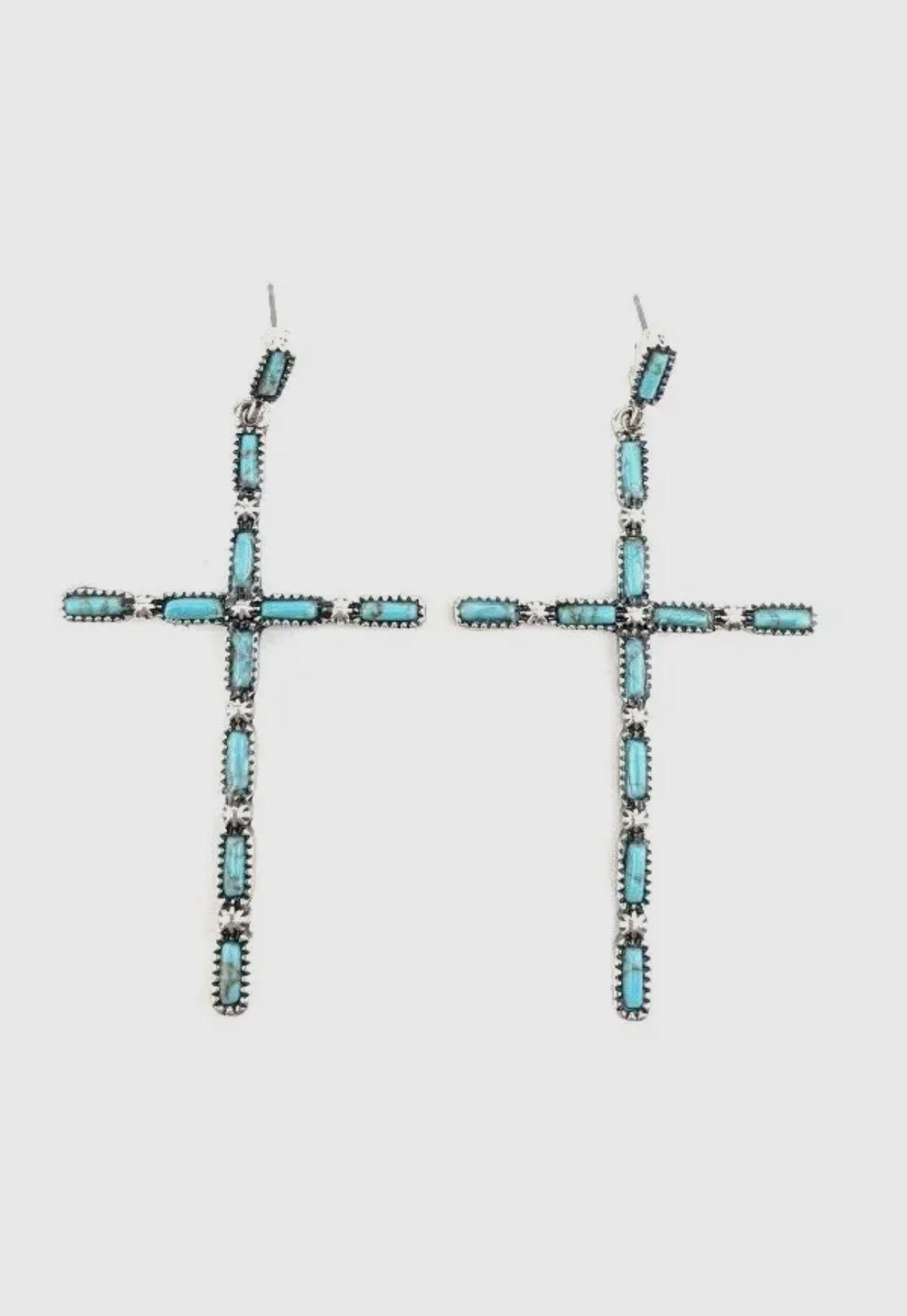 Western Cross Design Post Earrings