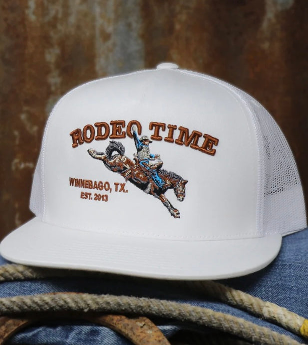 Rodeo Time White Bronc Cap