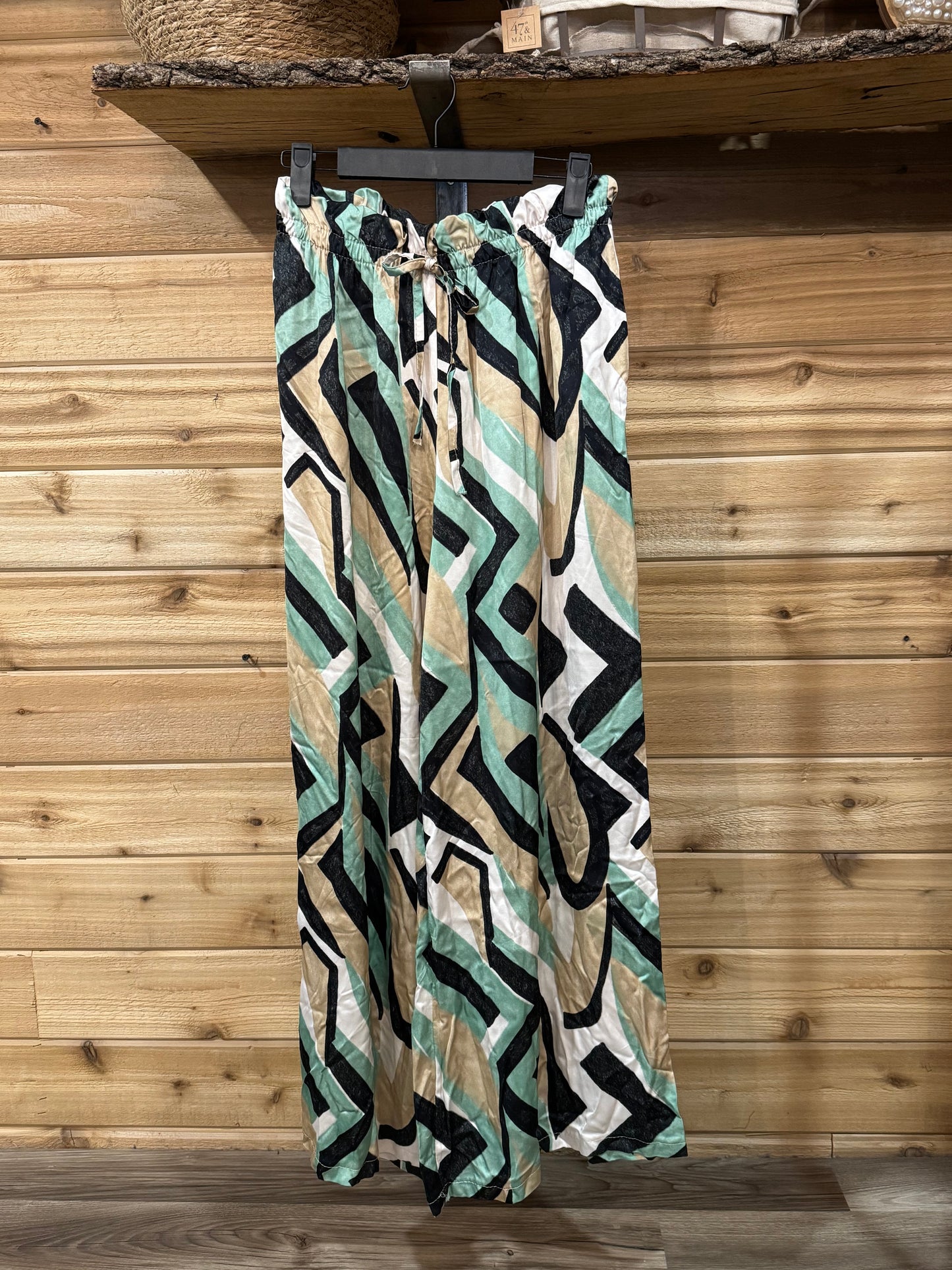 Geometric Green Pants