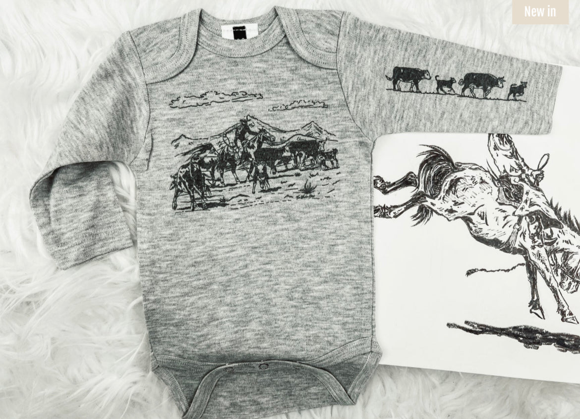 The Gathering Baby Western Graphic Onesie