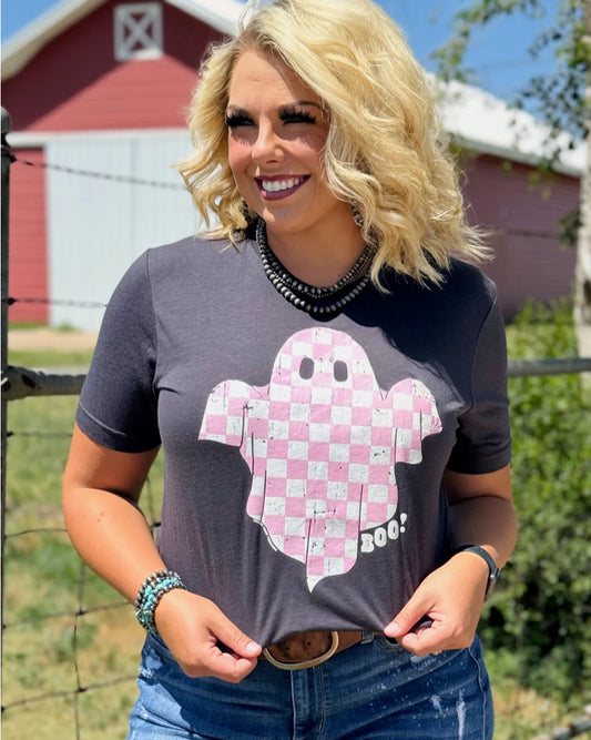 Texas True Hey Boo Checkered