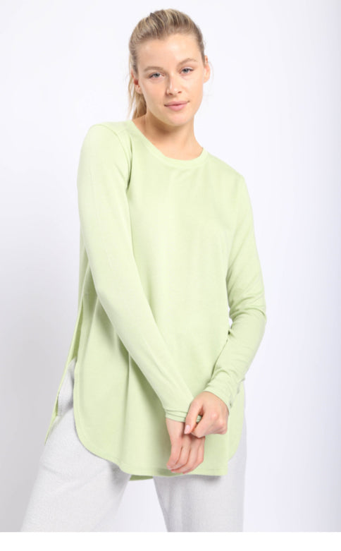 Long Sleeve Flow Top w/ Side Slits multiple colors