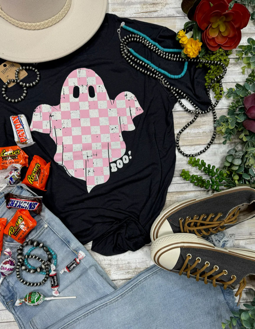 Texas True Hey Boo Checkered