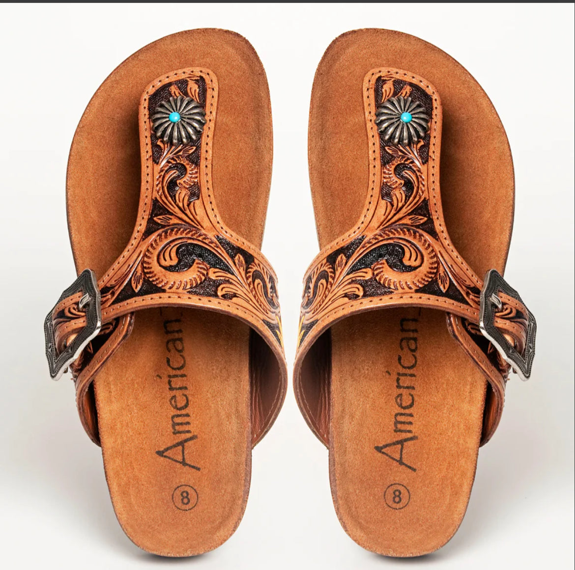American Darling tooled leather slide