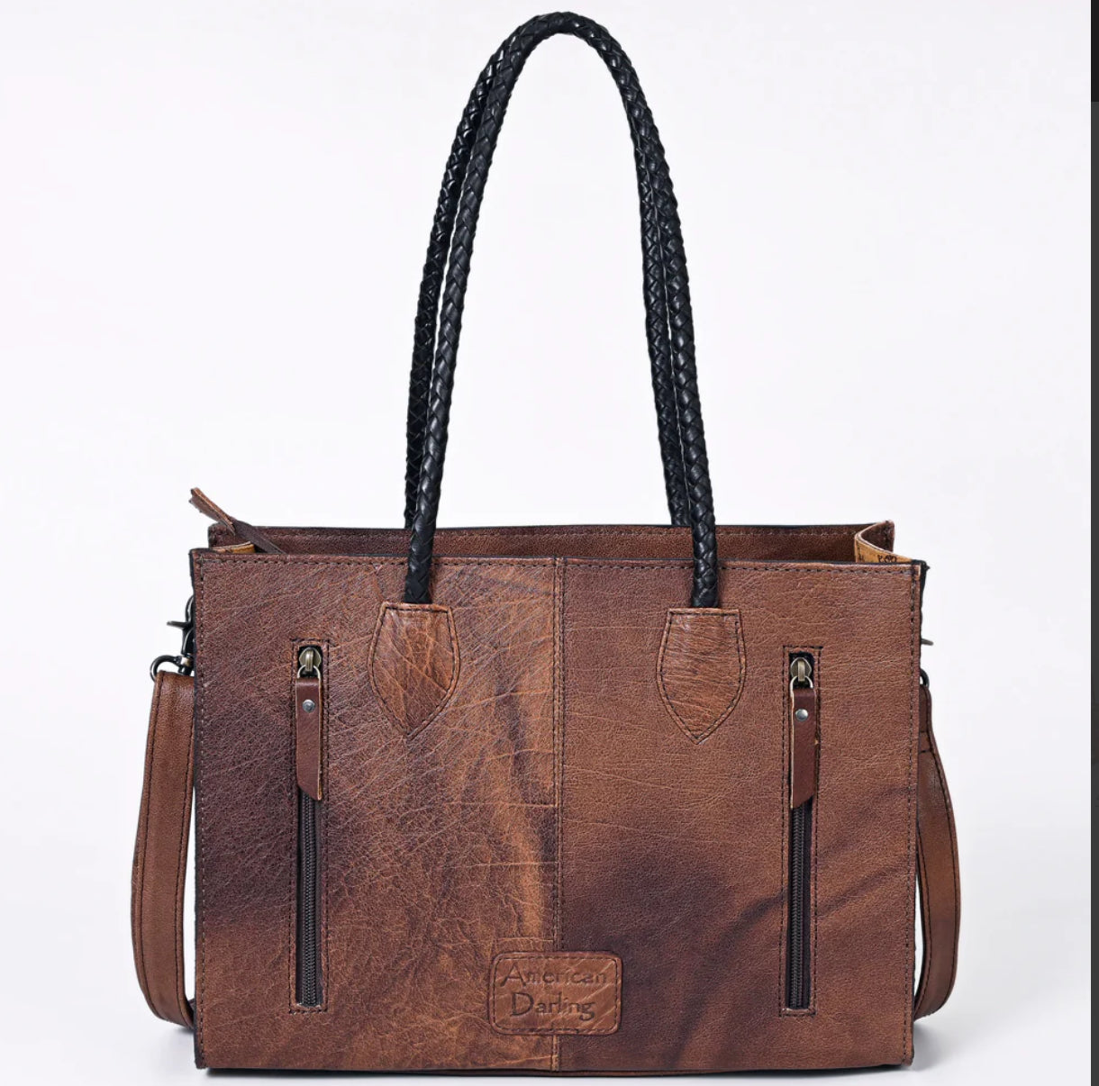 American Darling tooled leather turquoise tote