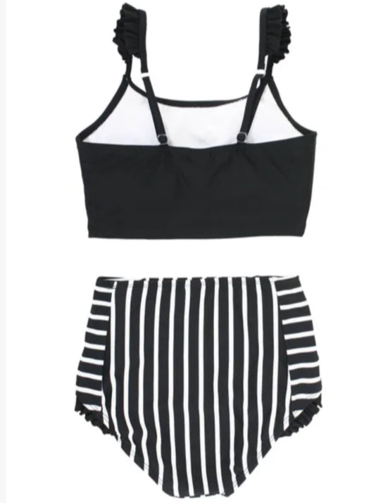 RuffleButts FLUTTER HIGH WAISTED BIKINI size 10