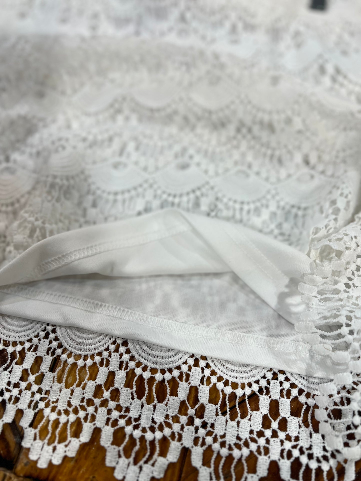 White double layer lace skirt