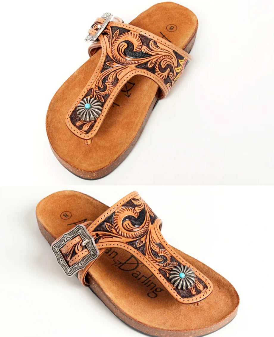 American Darling tooled leather slide