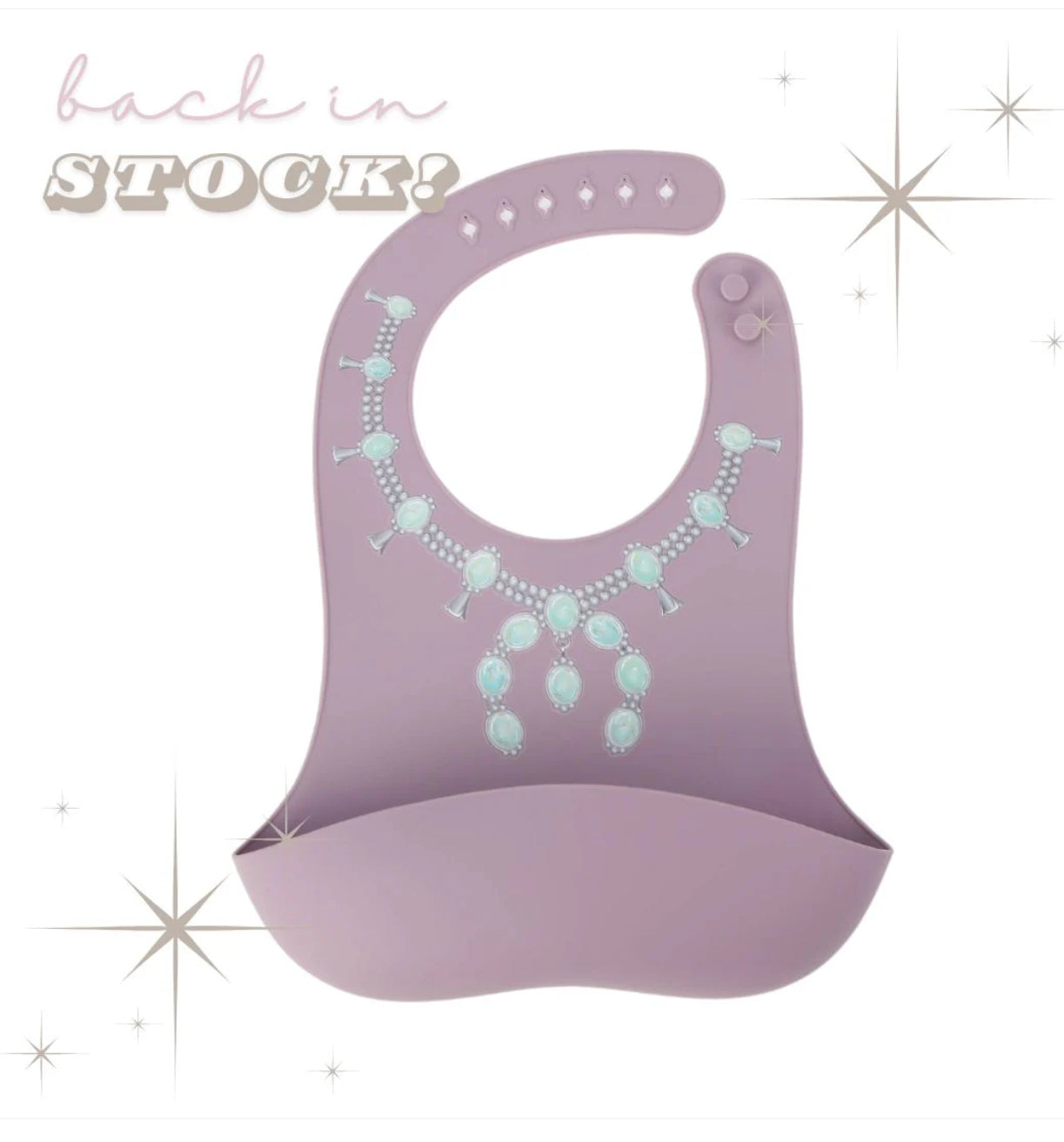 Western Grande Squash Blossom Silicone Bib