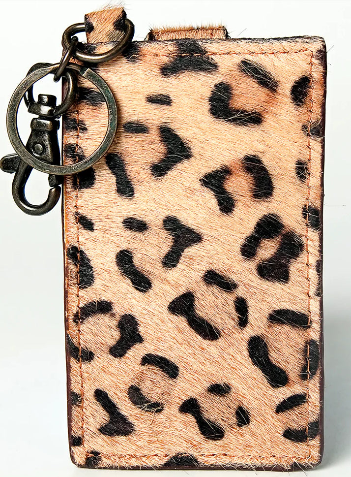 American Darling cowhide leopard cardholder
