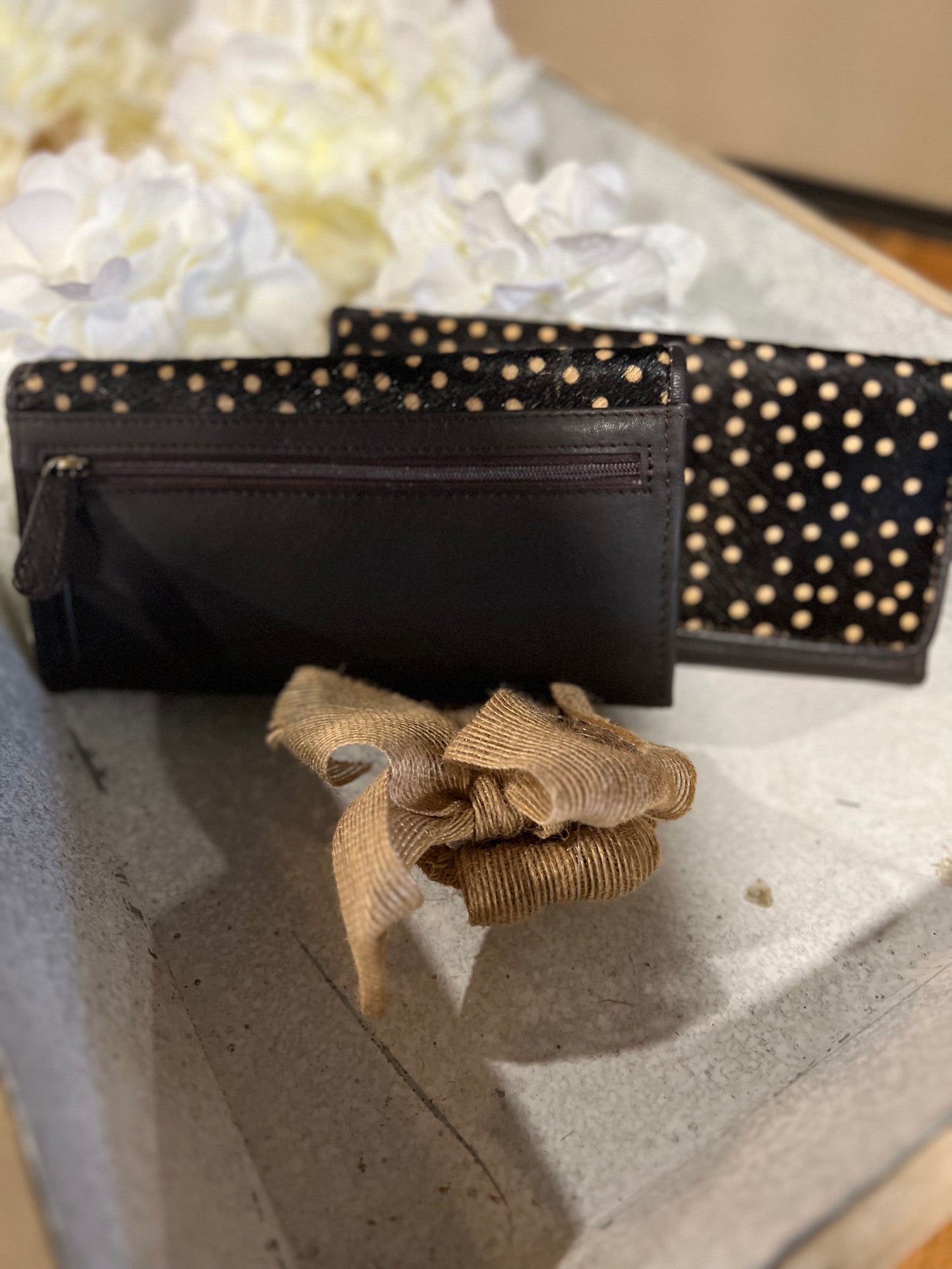 Black and tan axis deer-hide hide wallet American Darling