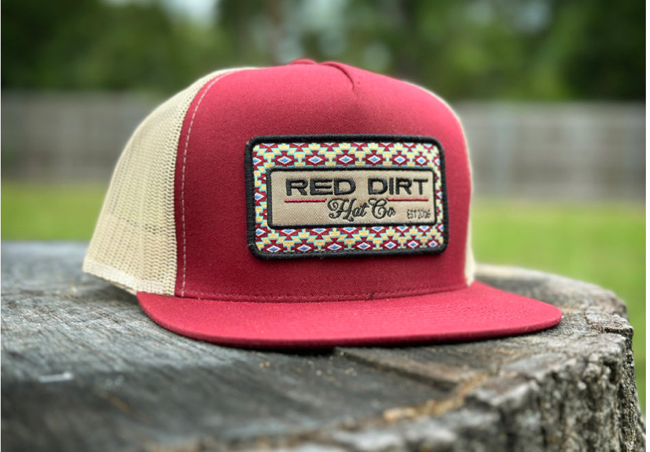 Saddle Up-Burgundy/khaki 5 Panel