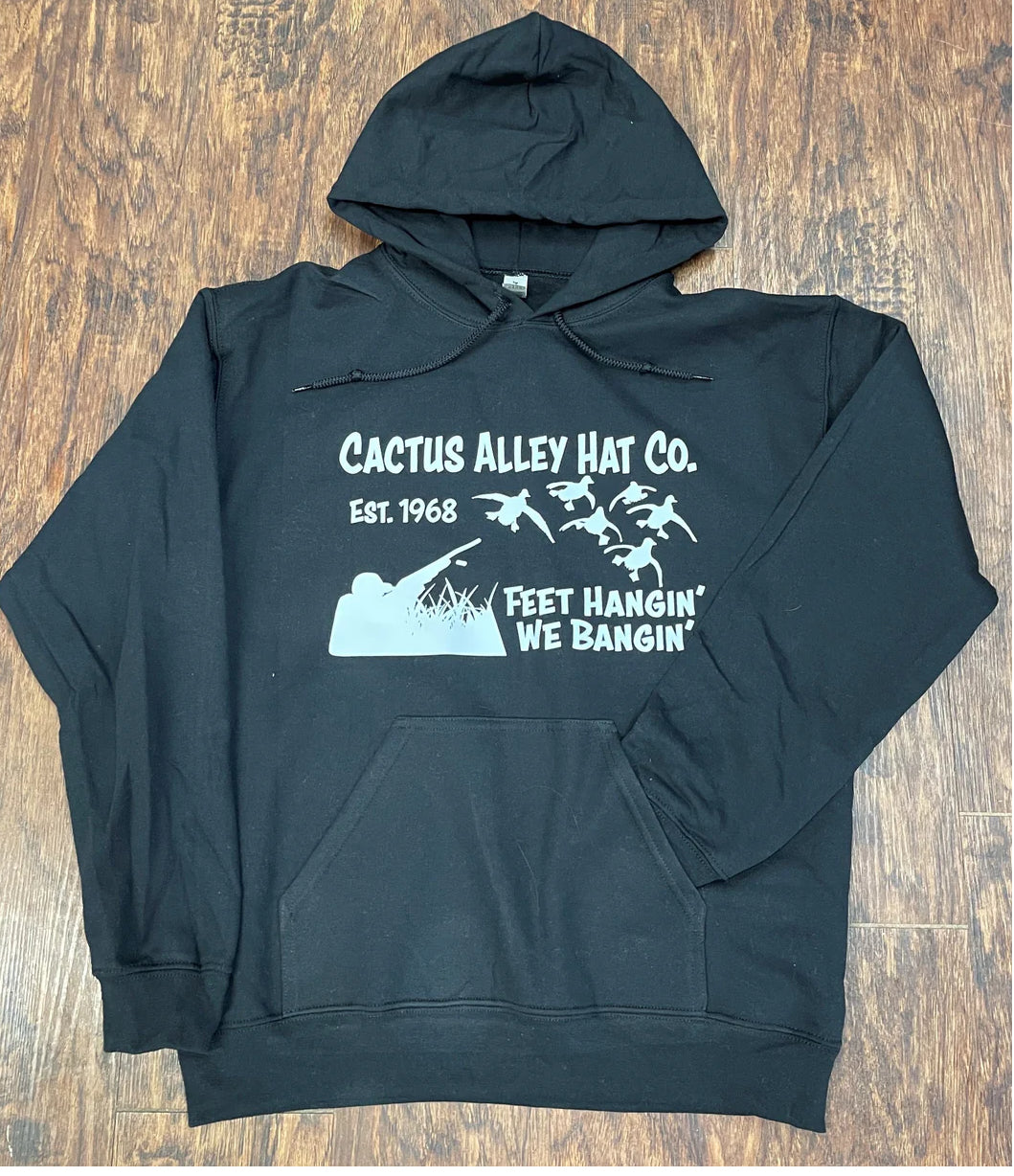 Cactus Alley Feet Hangin" - Black Adult Hoodie Sweatshirt