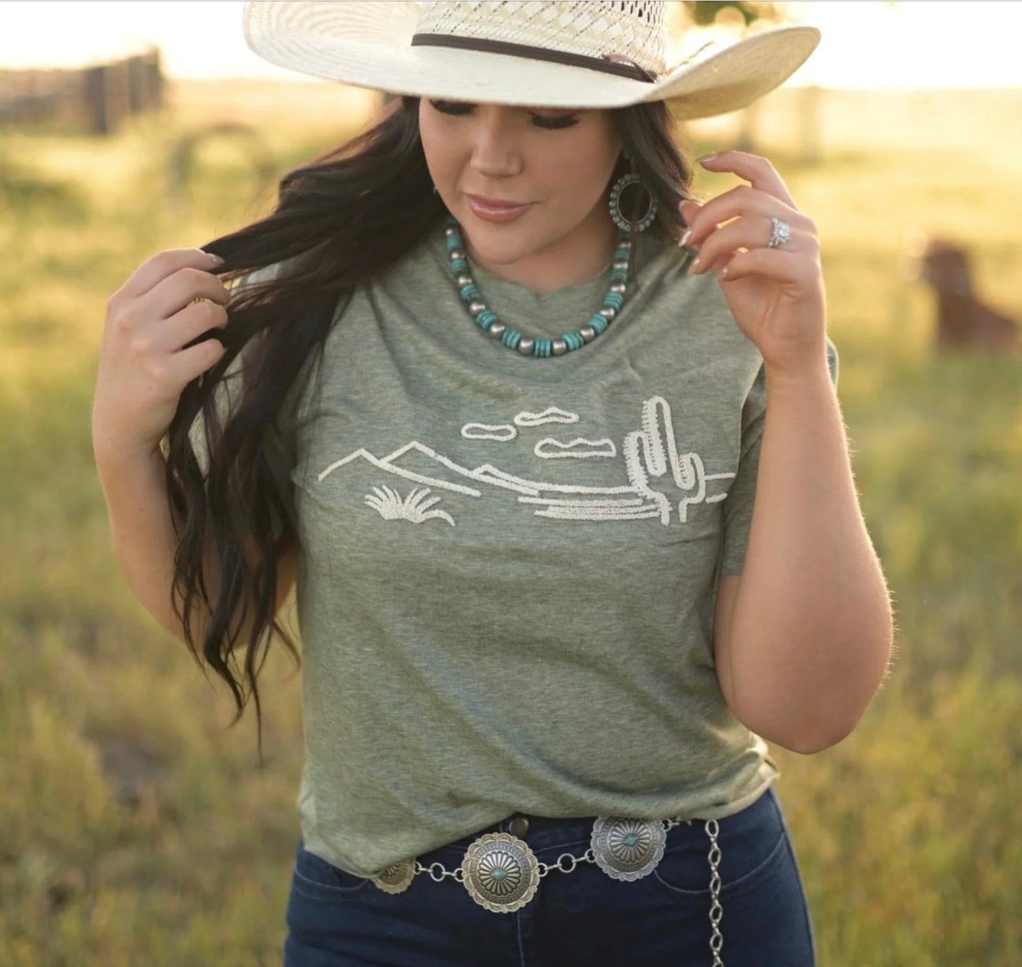 Howdy Hanny Olive Tee