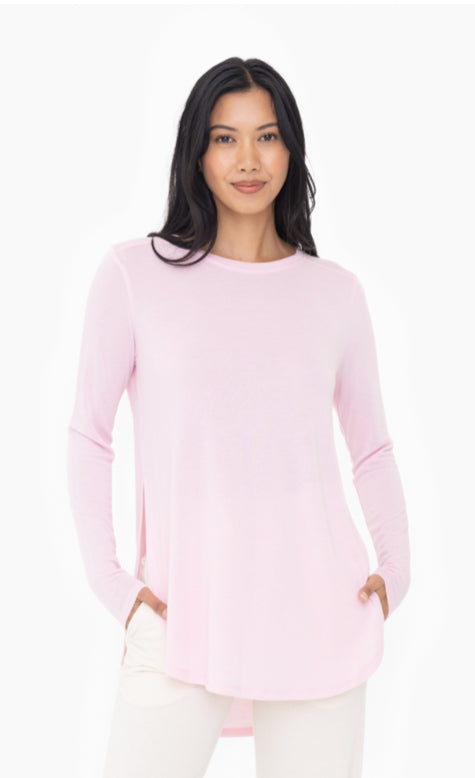 Long Sleeve Flow Top w/ Side Slits multiple colors