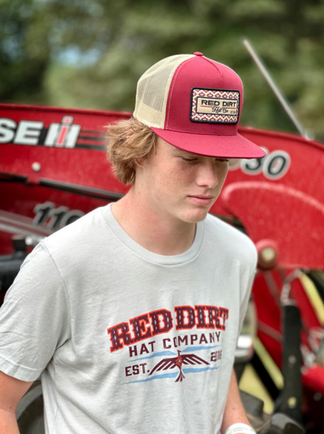 Saddle Up-Burgundy/khaki 5 Panel