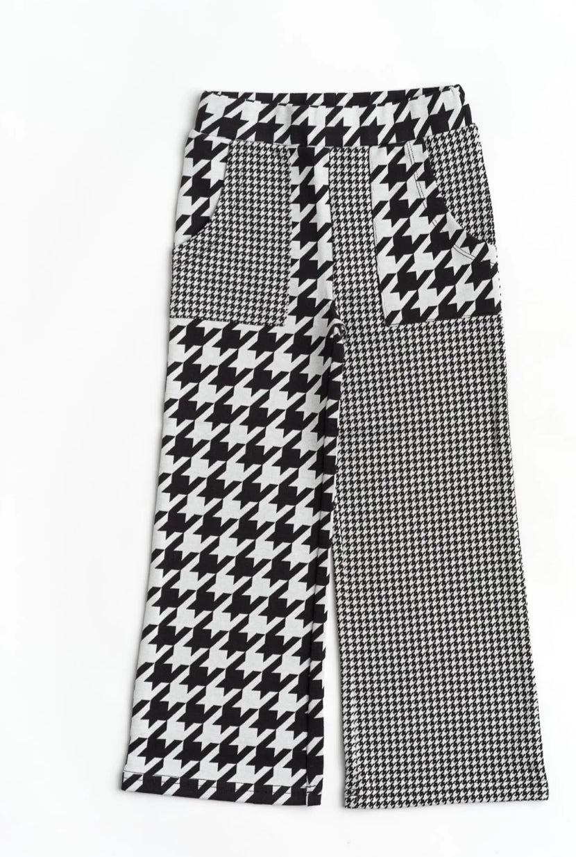 Stand Out Bottoms Houndstooth and Gingham Pattern Girls Pants